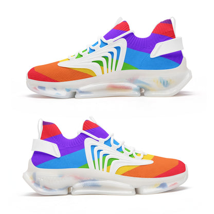 Unisex Rainbow Wave Low Top Mesh Sneakers
