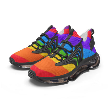 Unisex Rainbow Wave Low Top Mesh Sneakers