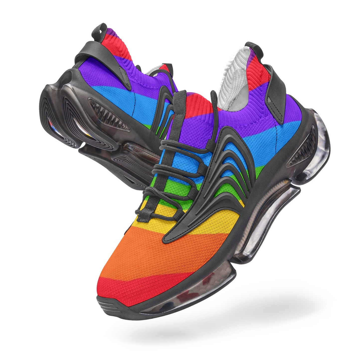 Unisex Rainbow Wave Low Top Mesh Sneakers