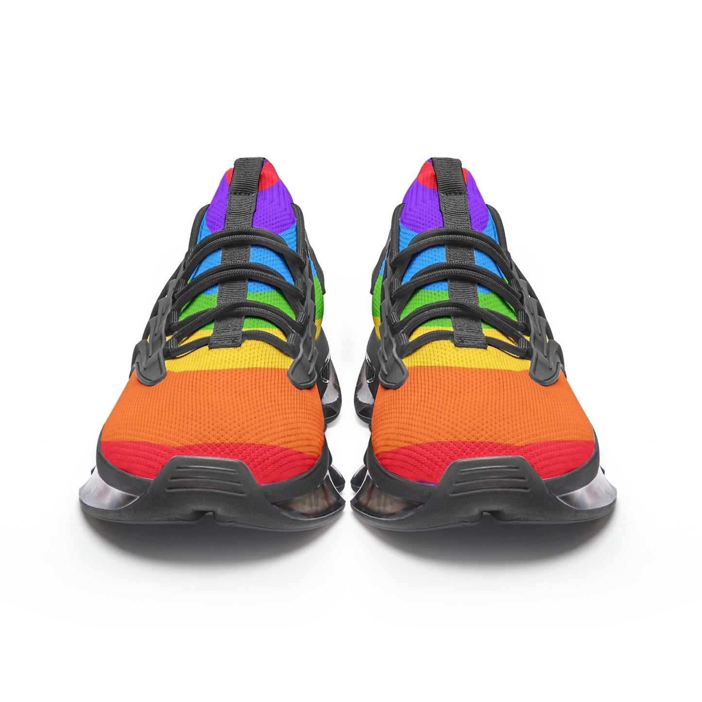 Unisex Rainbow Wave Low Top Mesh Sneakers