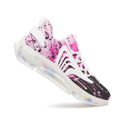 Pink Music Drop Unisex Low Top Mesh Sneakers