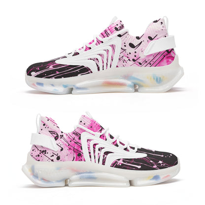 Pink Music Drop Unisex Low Top Mesh Sneakers