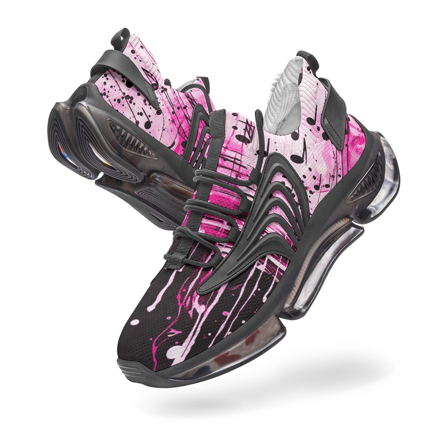 Pink Music Drop Unisex Low Top Mesh Sneakers