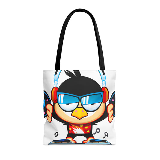 Funny Funky Birds DJ Custom Digital Art Graphic Tote Bag