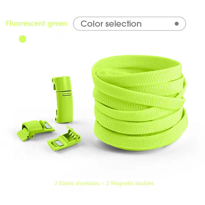 Solid-Coloured No-tie Stretch Laces with Magnetic Lock