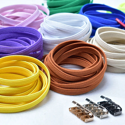 Solid Colour No-Tie Flat Elastic Shoelaces