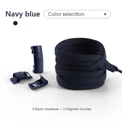 Solid-Coloured No-tie Stretch Laces with Magnetic Lock