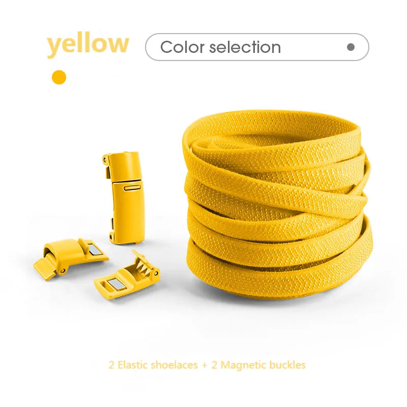 Solid-Coloured No-tie Stretch Laces with Magnetic Lock