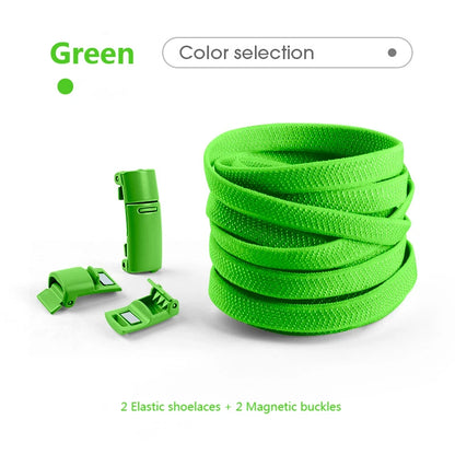 Solid-Coloured No-tie Stretch Laces with Magnetic Lock