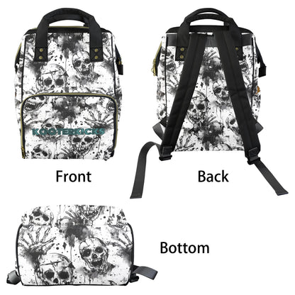 Creepy Zombie Skulls Multi-Function Diaper Bag Backpack