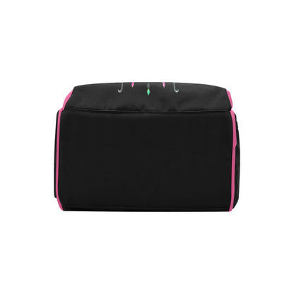 Black Pink Butterfly Multi-Function Diaper Backpack/Diaper Bag