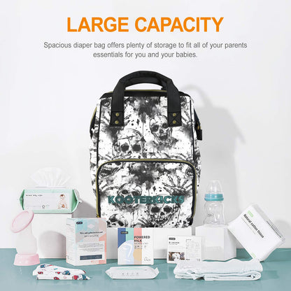 Creepy Zombie Skulls Multi-Function Diaper Bag Backpack