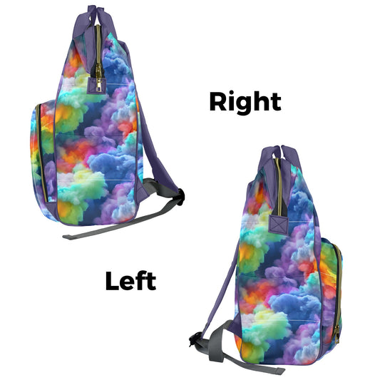 Rainbow Clouds Multi-Function Diaper Bag Backpack