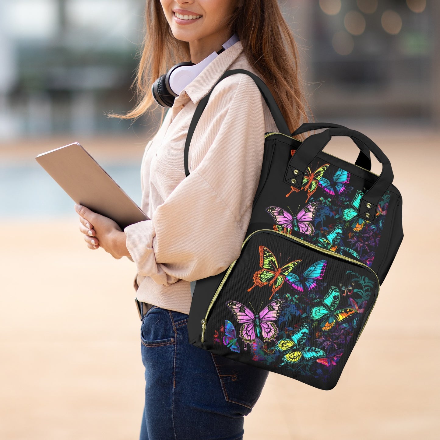 Neon Butterflies New Multi-Function Diaper Bag