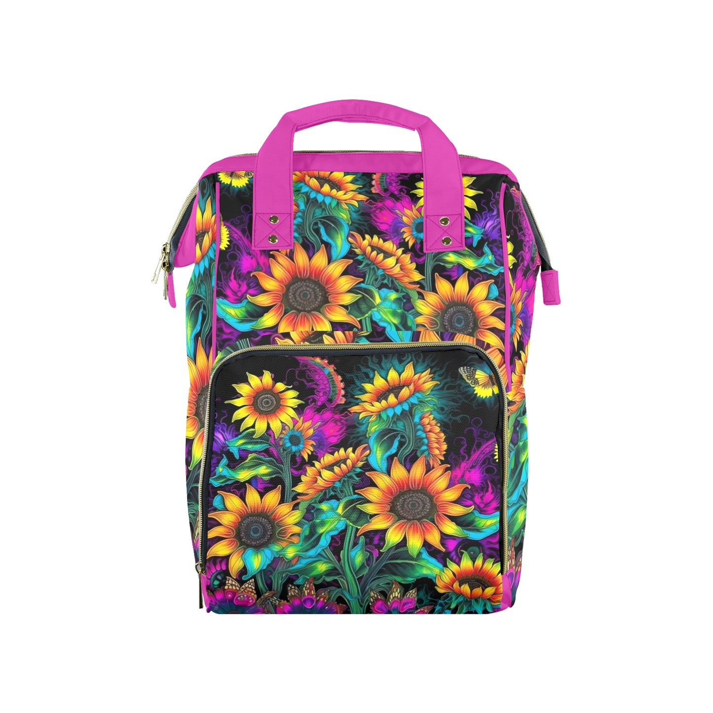 Neon Sunflowers New Multi-Function Diaper Bag