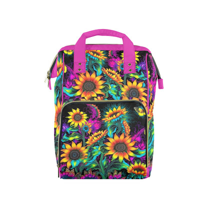 Neon Sunflowers New Multi-Function Diaper Bag