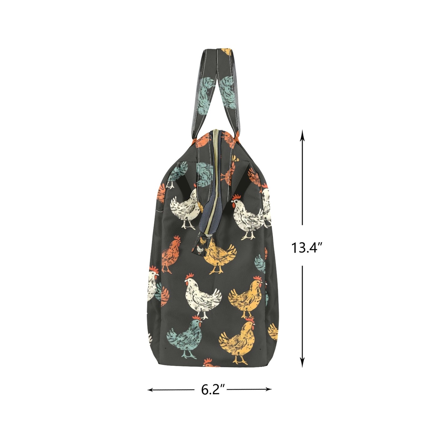 Vintage Rooster Portable Insulated Lunch Bag