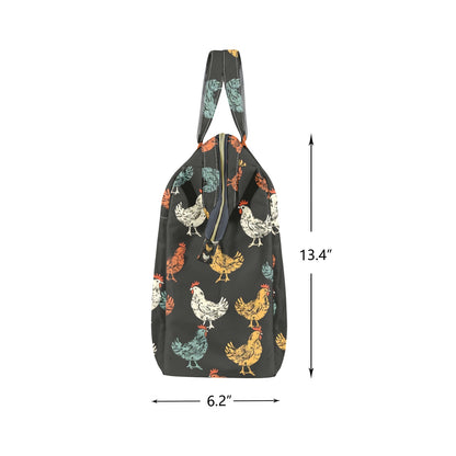 Vintage Rooster Portable Insulated Lunch Bag