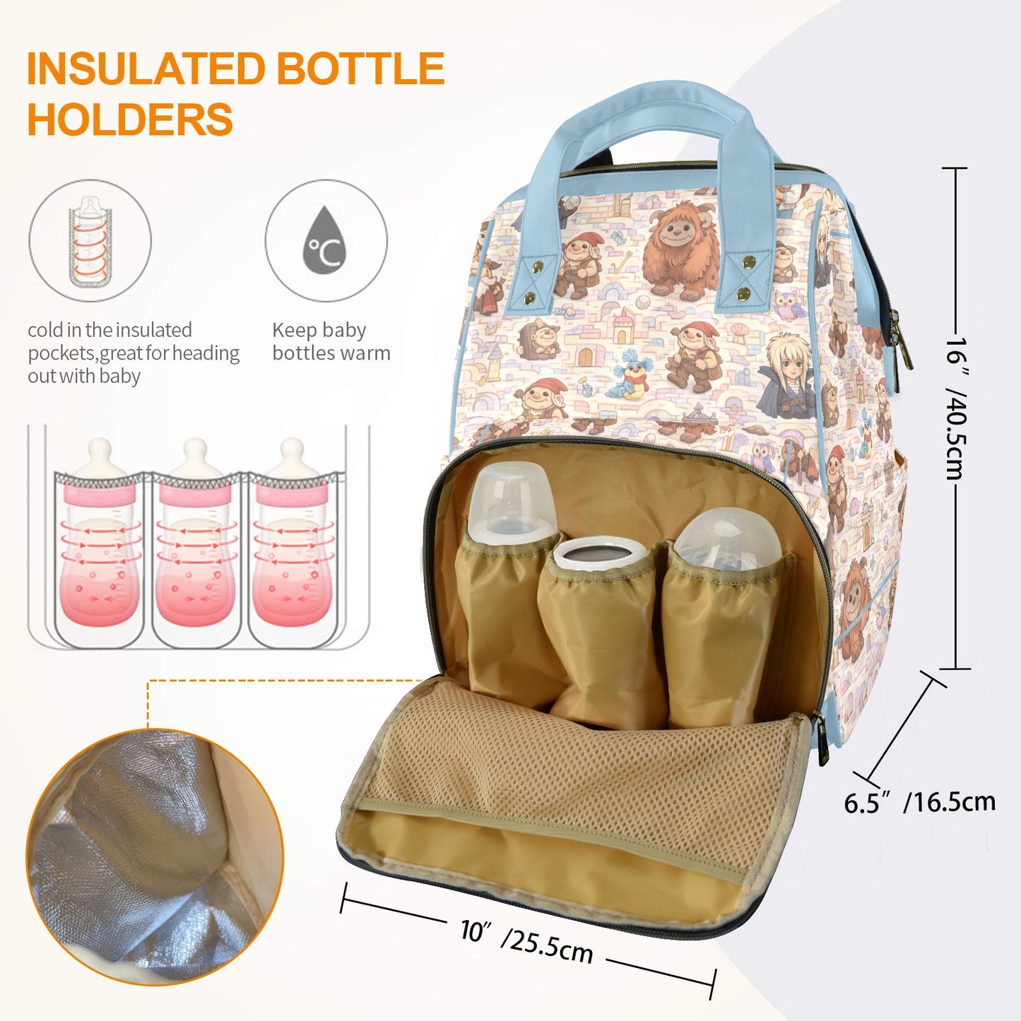 Labyrinth Pastel Multi-Function Diaper Bag-New