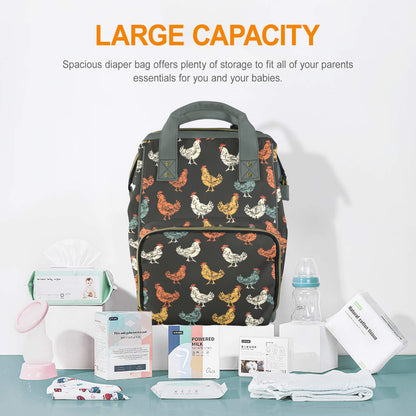 Vintage Rooster Diaper Bag Backpack
