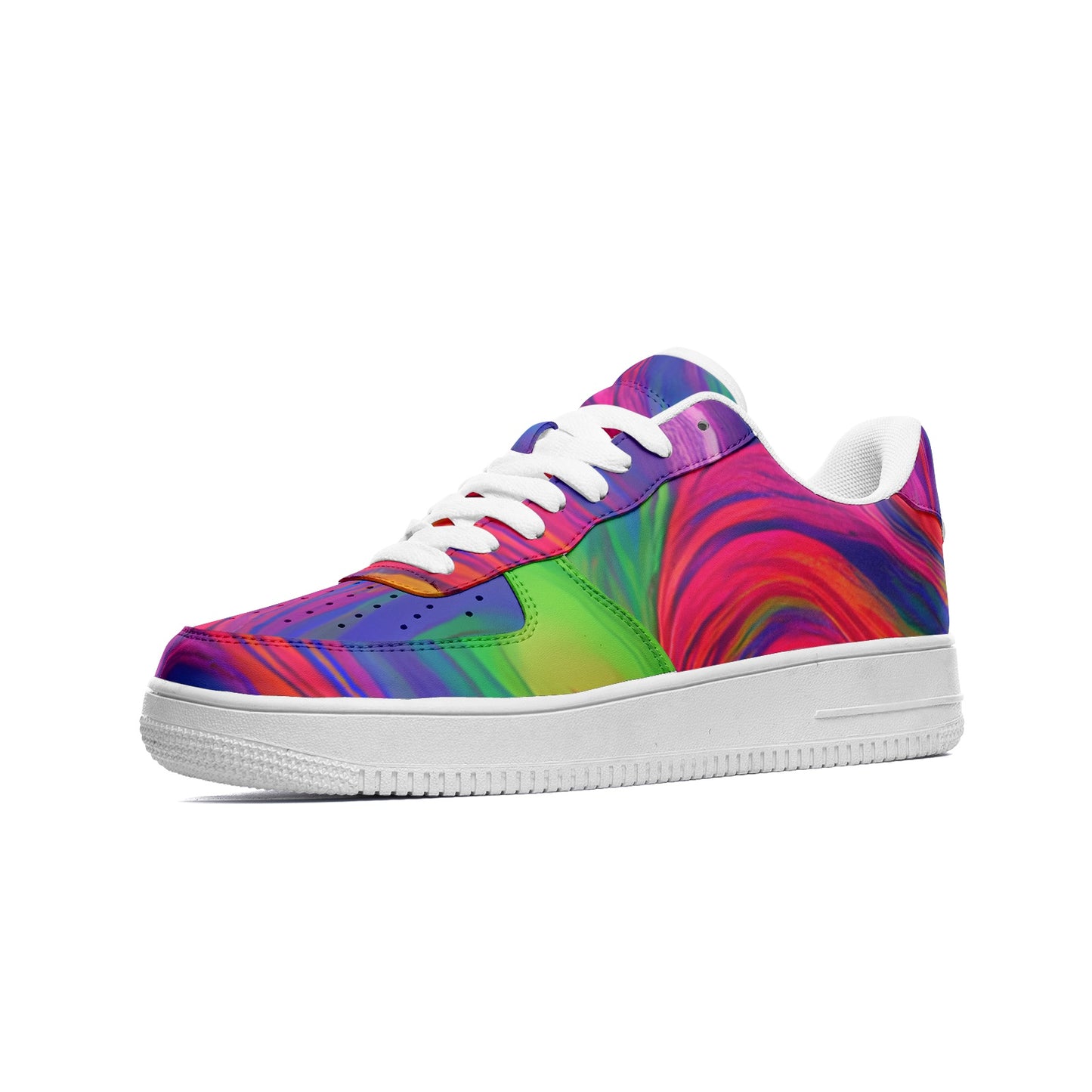 Rainbow Swirl Low Top Leather Sneakers