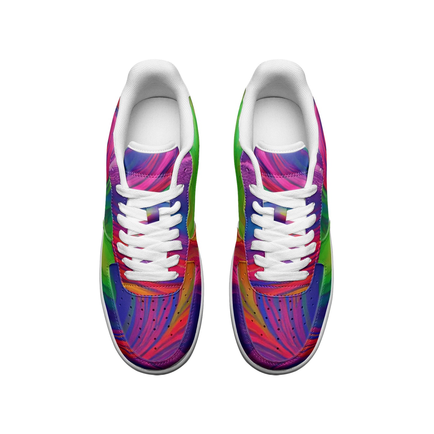 Rainbow Swirl Low Top Leather Sneakers