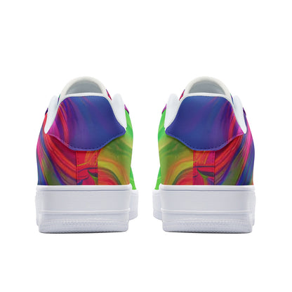 Rainbow Swirl Low Top Leather Sneakers