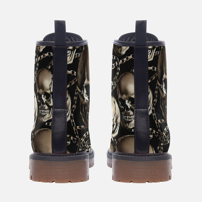 Skulls and Chains Gothic Casual Leather Lightweight Boots