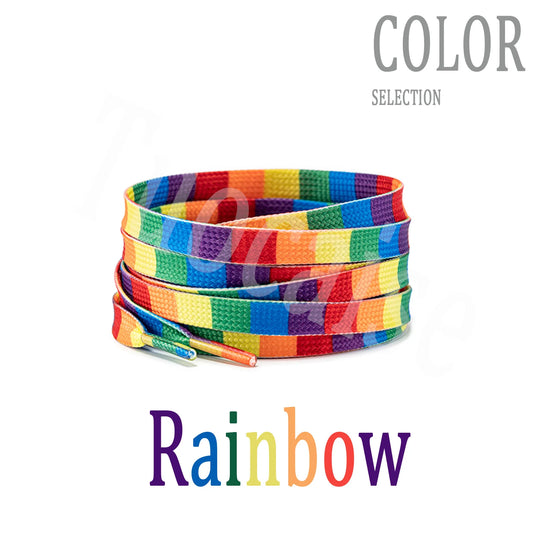 Rainbow Pride Flat Soft Standard Shoelaces LGBTQ+