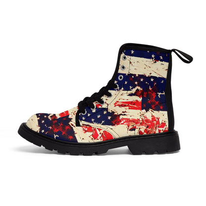 American Abstract Flag Canvas Boots