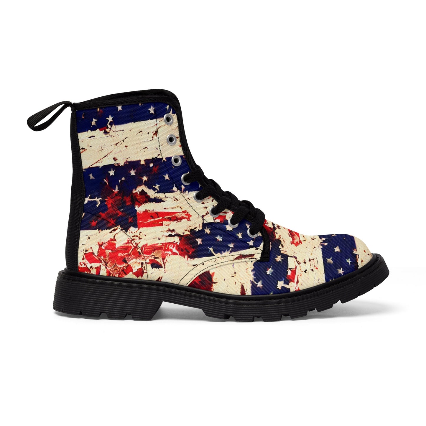 American Abstract Flag Canvas Boots