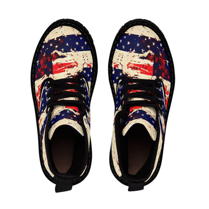 American Abstract Flag Canvas Boots