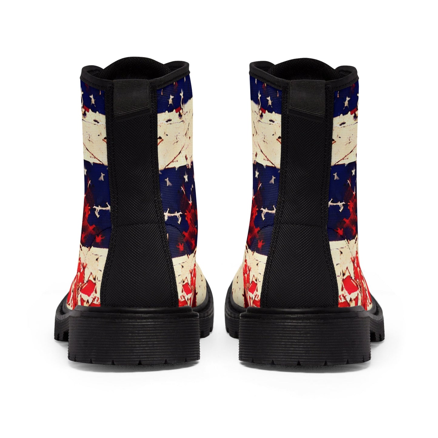 American Abstract Flag Canvas Boots