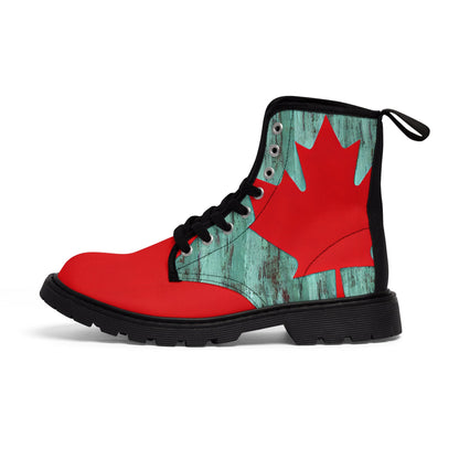 Mens Vintage Canada Canadian Flag Canvas Boots