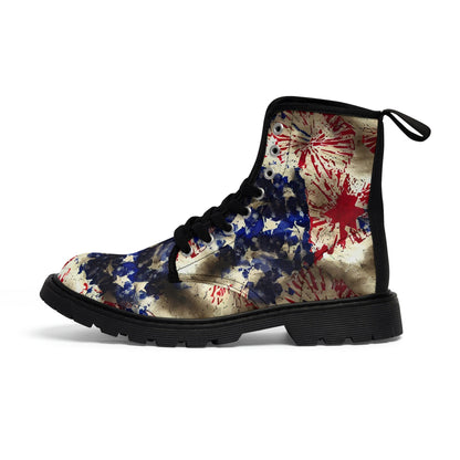 American Flag Splat Canvas Boots