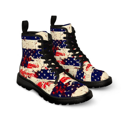 American Abstract Flag Canvas Boots