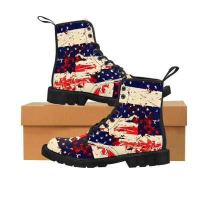 American Abstract Flag Canvas Boots