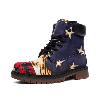 Retro American Flag Inspired Casual Leather Lightweight Boots