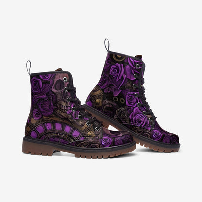 Purple Steampunk Gothic Casual Leather Lightweight Boot