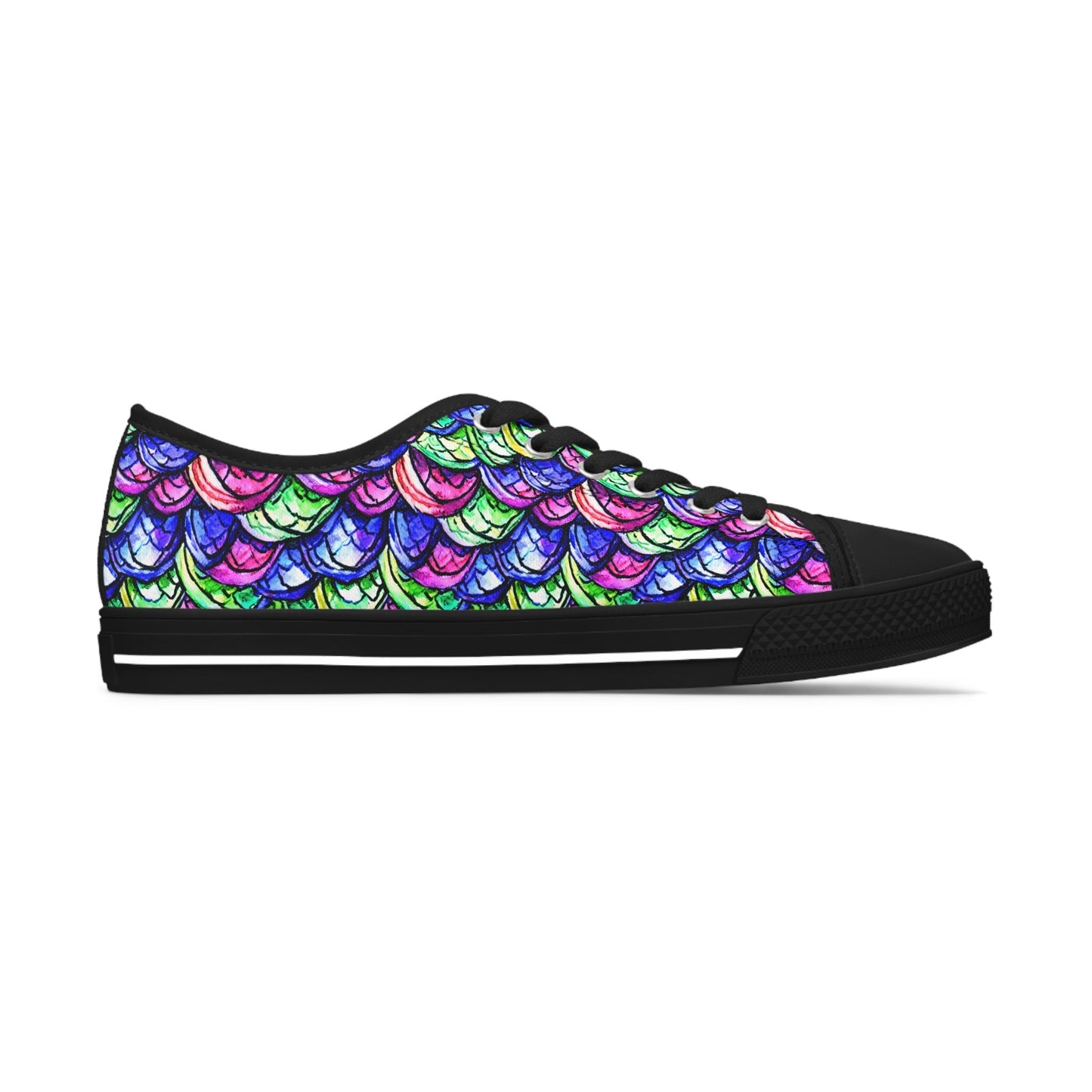 Bright Scales Mermaid Dragon Low Top Sneakers