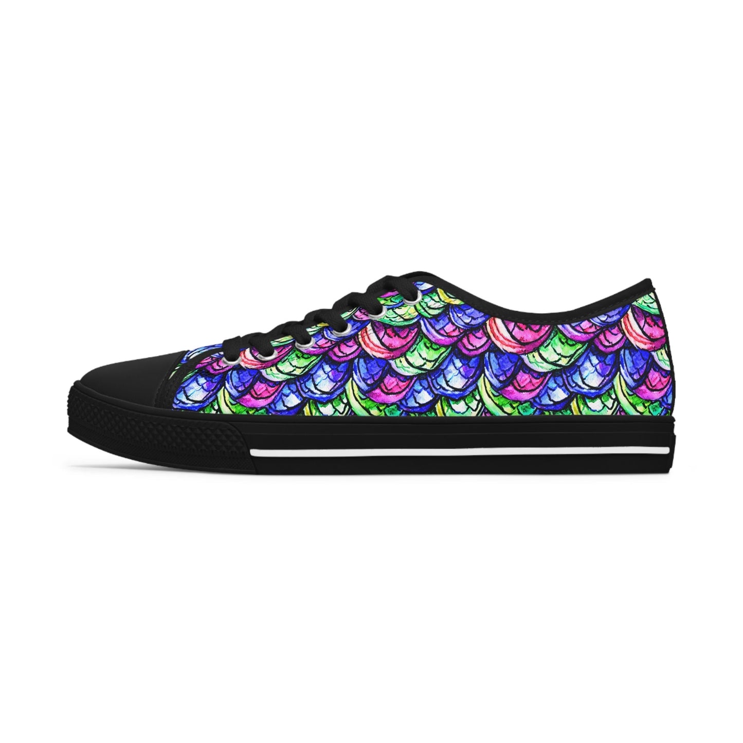 Bright Scales Mermaid Dragon Low Top Sneakers