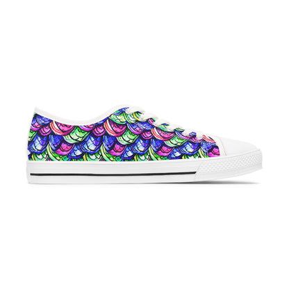 Bright Scales Mermaid Dragon Low Top Sneakers