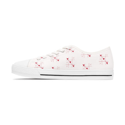 Tic Tac Toe Love Hearts Valentines Low Top Sneakers