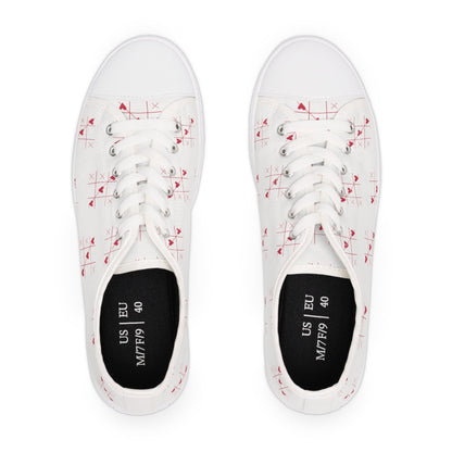 Tic Tac Toe Love Hearts Valentines Low Top Sneakers