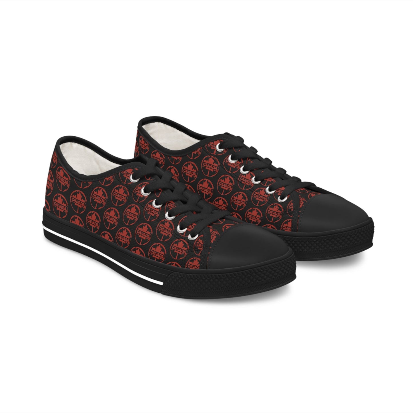 Black and Red Canada Low Top Sneakers