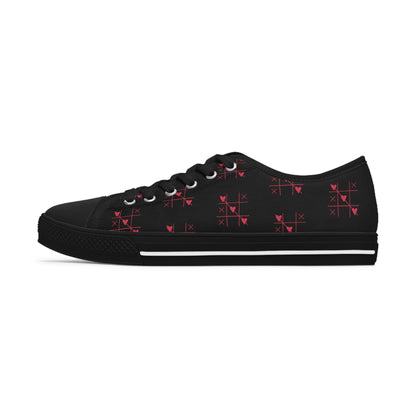 Tic Tac Toe Hearts Valentine Low Top Sneakers