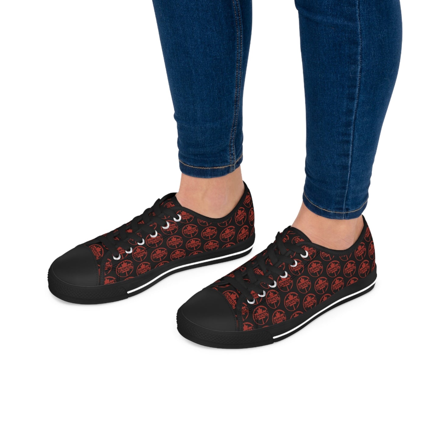 Black and Red Canada Low Top Sneakers