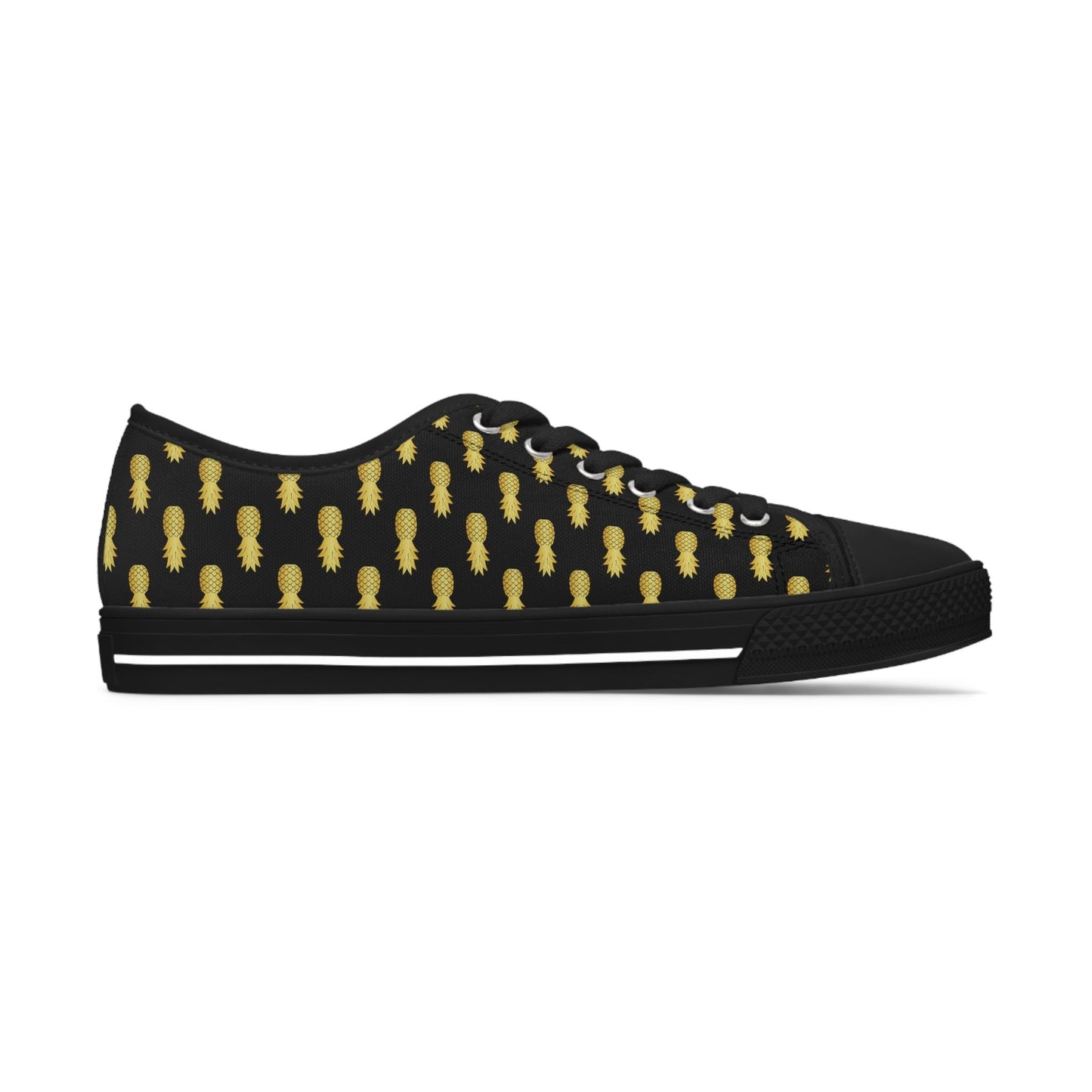 Black Upside Down Pineapple Low Top Sneakers