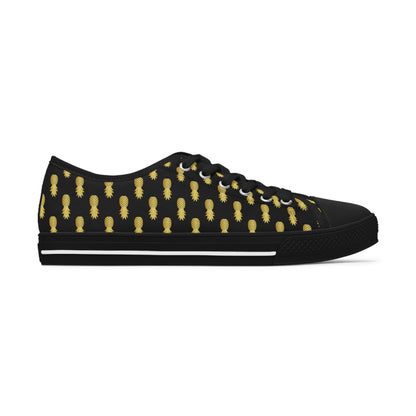 Black Upside Down Pineapple Low Top Sneakers