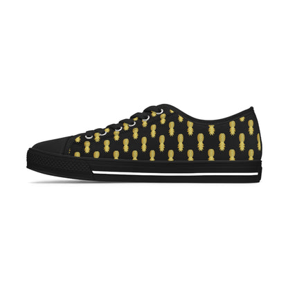 Black Upside Down Pineapple Low Top Sneakers